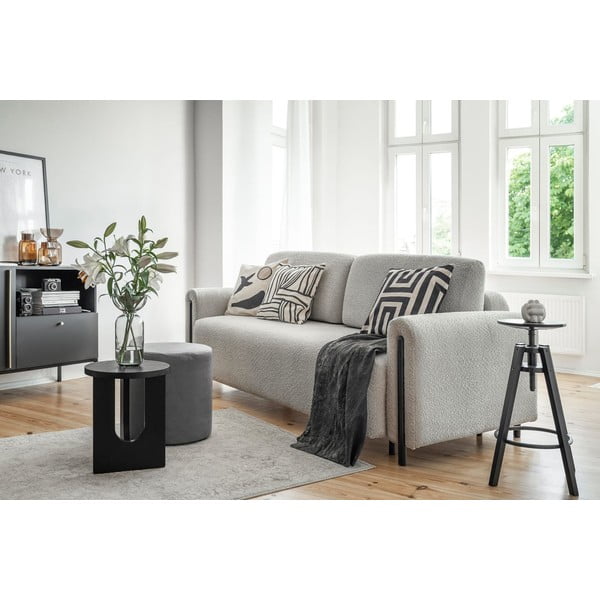 Jasnoszara rozkładana/ze schowkiem sofa z materiału bouclé 244 cm Arcadova – ELTAP-image-3