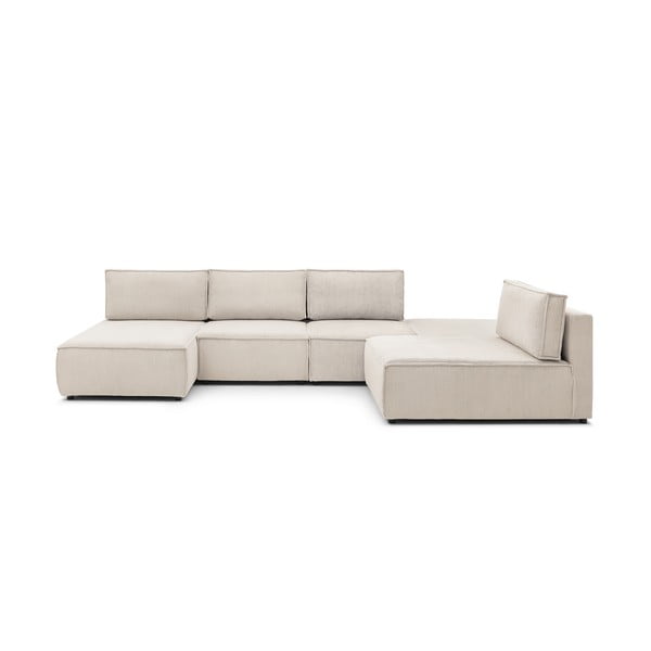 Kremowy sztruksowy narożnik (strona zmienna) Nihad modular – Bobochic Paris-image-3