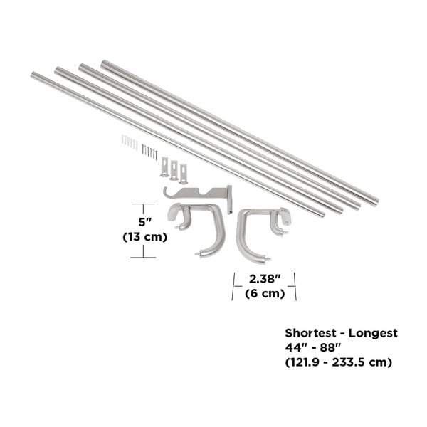 Podwójny karnisz regulowany ze stali nierdzewnej  224 - 366 cm Twilight – Umbra-image-4