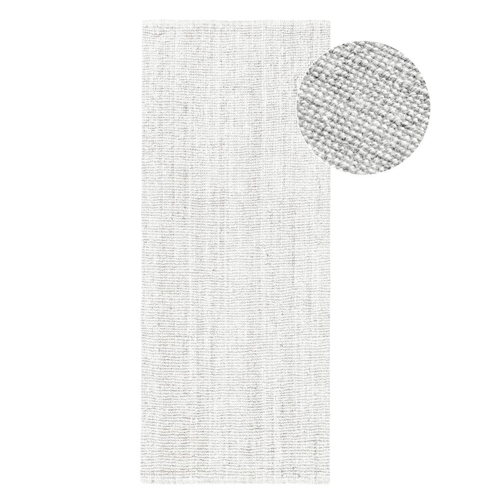 Jasnoszary dwustronny chodnik tkany ręcznie z juty 80x200 cm Bouclé Jaipur – Hanse Home