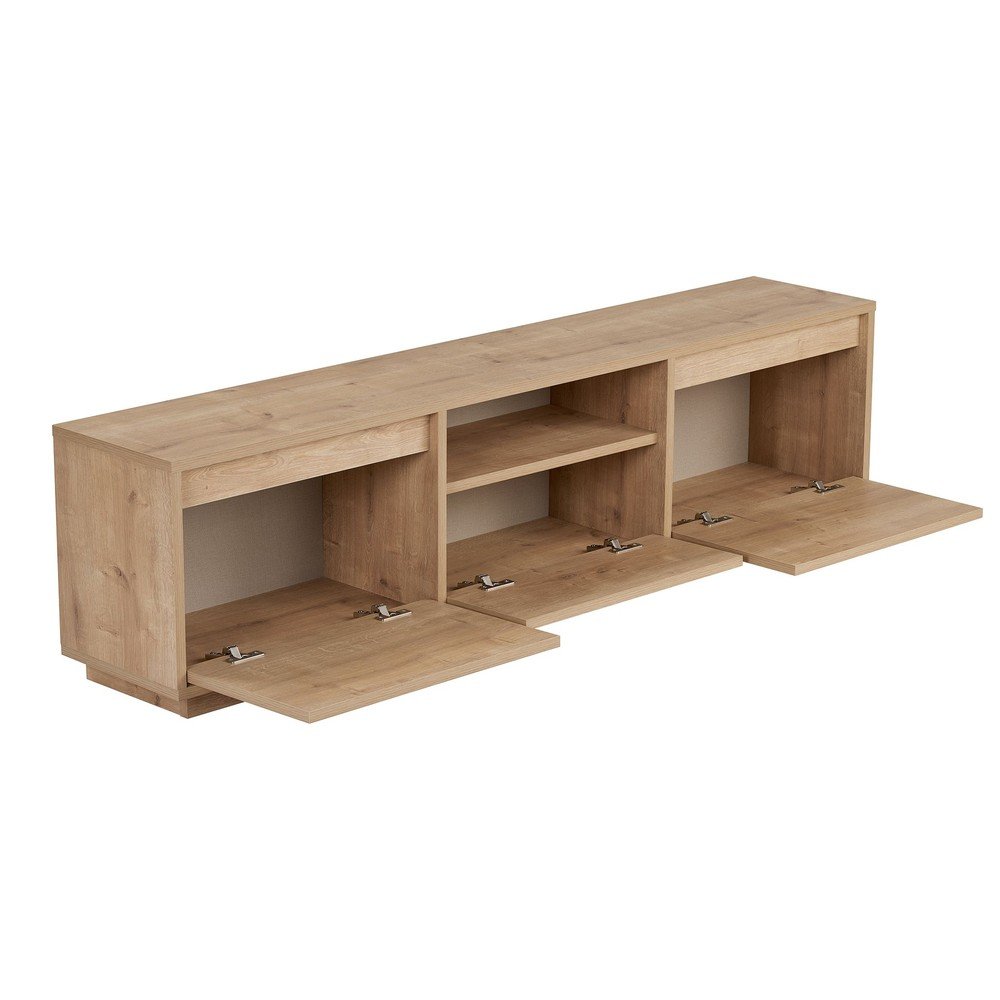 Szafka pod TV w dekorze dębu w naturalnym kolorze 160x42x30 cm Sentinel – Kalune Design (zdjęcie 4)