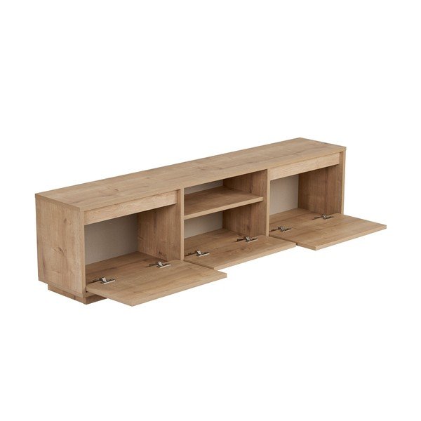 Szafka pod TV w dekorze dębu w naturalnym kolorze 160x42x30 cm Sentinel – Kalune Design-image-4