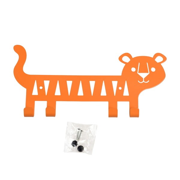 Pomarańczowy metalowy dziecięcy wieszak ścienny Tiger – Rex London-image-3