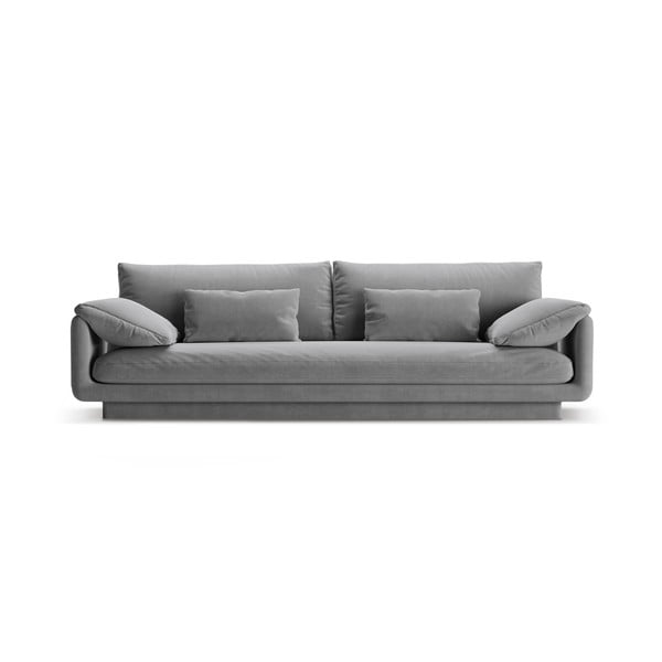 Jasnoszara aksamitna sofa 250 cm Torino – Micadoni 
