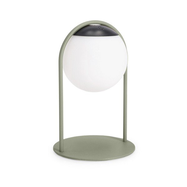 Zielona lampa stołowa LED ze ściemniaczem z plastikowym kloszem (wysokość 21 cm) Pansy – Bizzotto