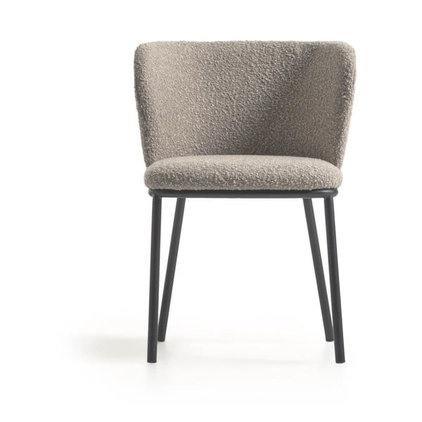 Jasnoszary tapicerowany fotel jadalniany Ciselia – Kave Home-image-2