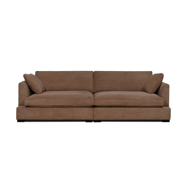 Jasnobrązowa sztruksowa sofa 266 cm Mobby – Scandic