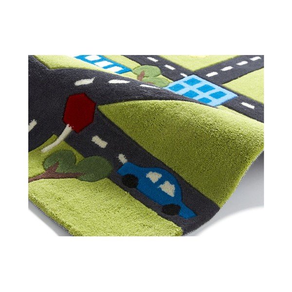 Zielony dziecięcy dywan Think Rugs Road Hong Kong, 70x140 cm-image-2