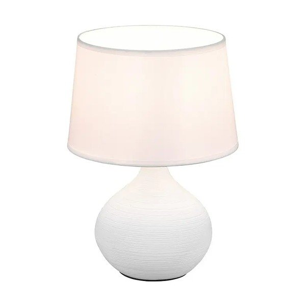 Biała lampa stołowa z ceramiki i tkaniny Reality Martin, wys. 29 cm-image-2