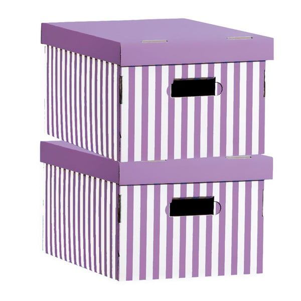 Zestaw 2 pudełek Compactor Purple Stripes
