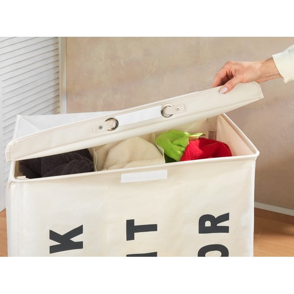 Beżowy potrójny kosz na pranie Wenko Trivo, 117,6 l-image-4