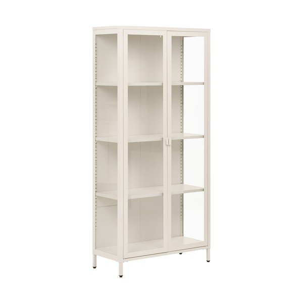 Kremowa stalowa witryna 80x175x35 cm Brisbane – House Nordic