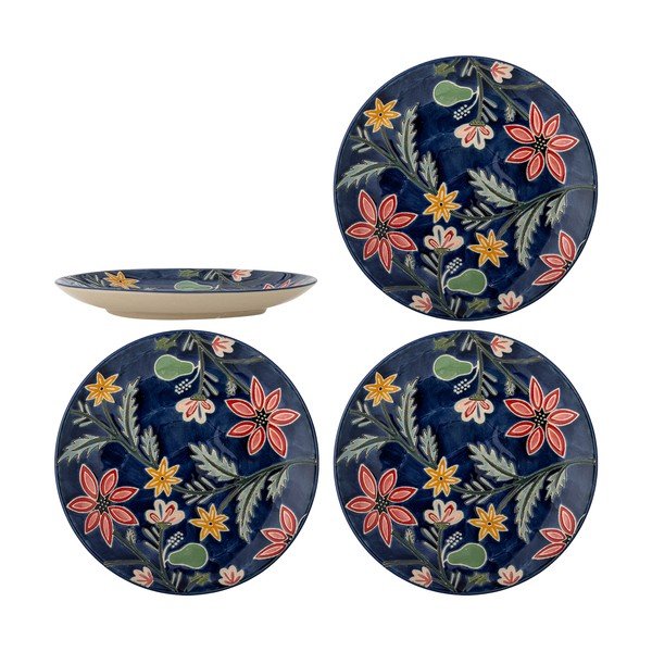 Ciemnoniebieskie kamionkowe talerze zestaw 4 szt. deserowe ø 20,5 cm Meredith – Bloomingville-image-4