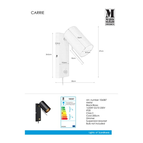 Czarny kinkiet Markslöjd Carrie-image-1