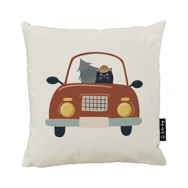 Poszewka na poduszkę ze świątecznym motywem 45x45 cm Cat Driver – Butter Kings