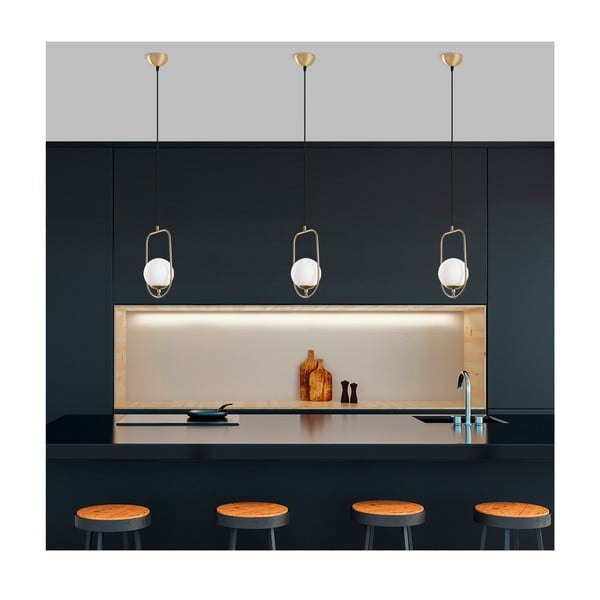 Lampa wisząca w kolorze złota ze szklanym kloszem Skew – Opviq lights-image-4