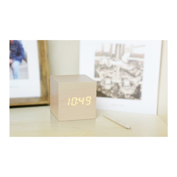 Budzik cyfrowy Wooden Cube Click – Gingko-image-2