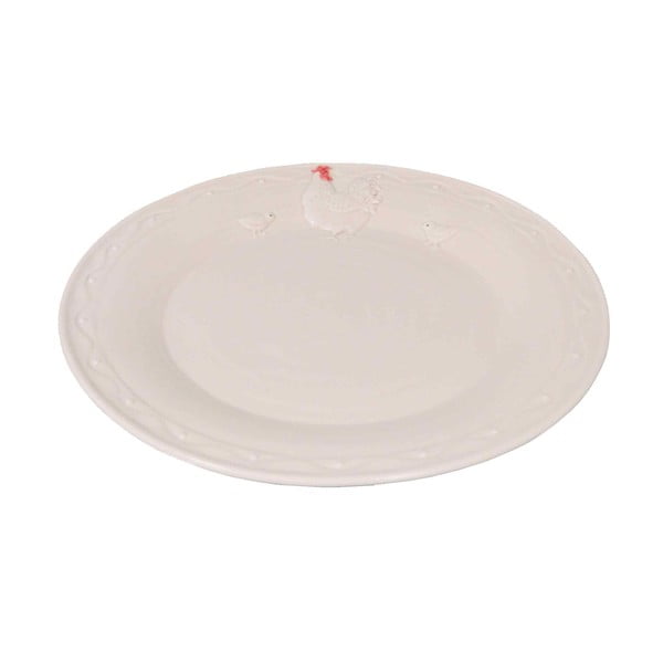 Biały talerz ceramiczny Antic Line Hen, ⌀ 25 cm