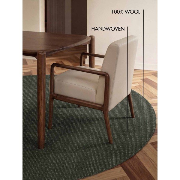 Ciemnozielony wełniany okrągły dywan tkany ręcznie ø 160 cm Greenwich – Ted Baker-image-4