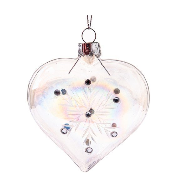 Szklana ozdoba świąteczna 8,5 cm Heart – Dakls
