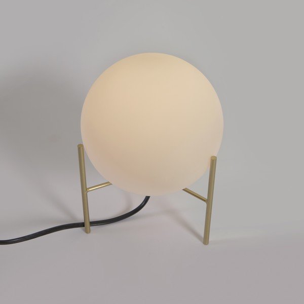 Lampa stołowa w biało-złotym kolorze ze szklanym kloszem (wys. 22 cm) Seina – Kave Home-image-2