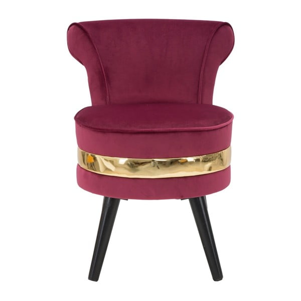 Fotel tapicerowany w kolorze czerwonego wina z niskim oparciem Mauro Ferretti Paris
