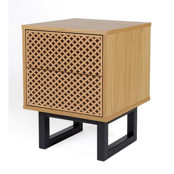 Szafka nocna w dębowym dekorze Woodman Mora Diamond Print-image-1