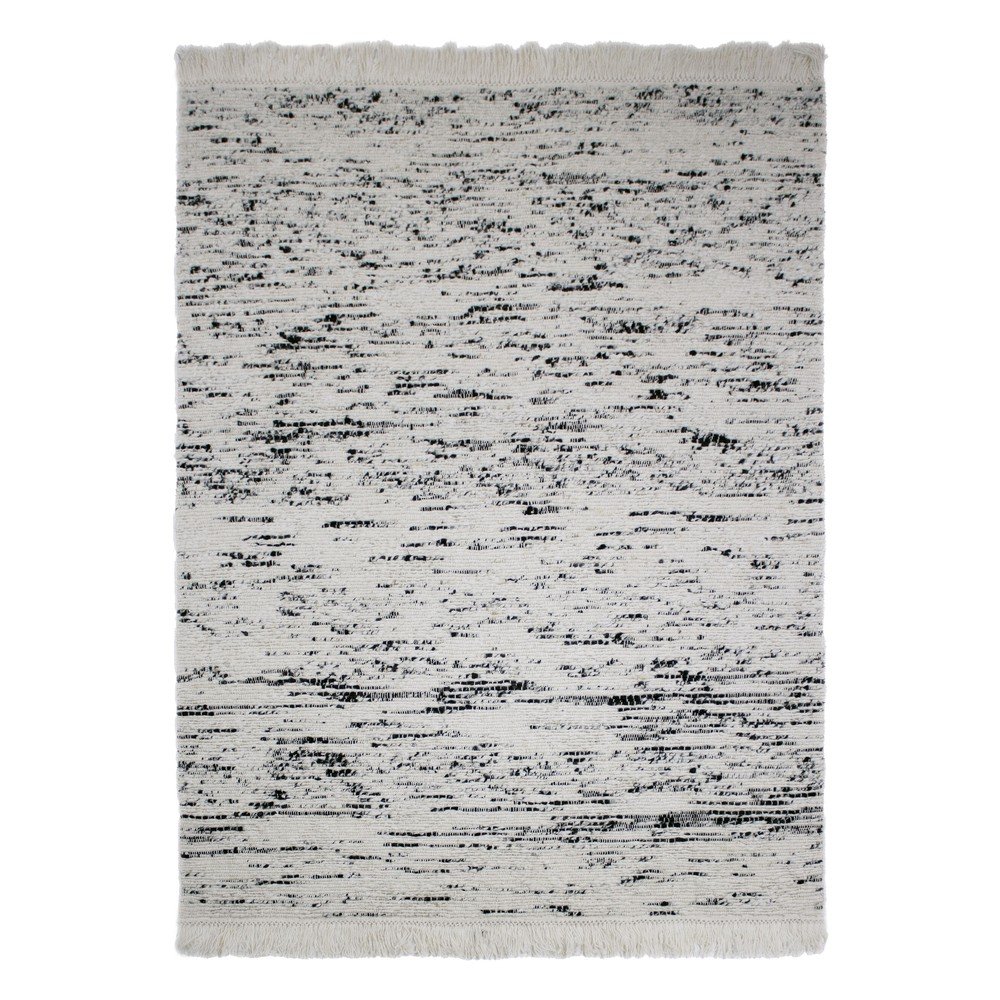 Szaro-kremowy wełniany dywan tkany ręcznie 140x200 cm Ellsa  – Flair Rugs