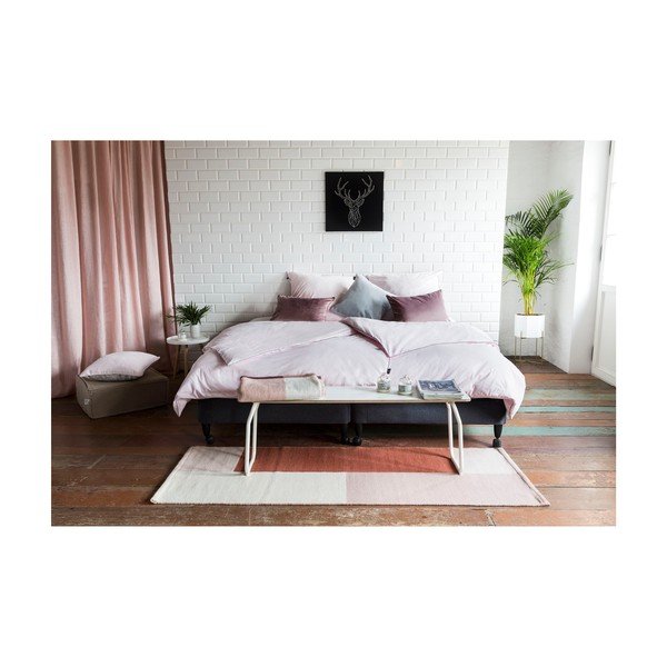 Różowa poszwa na kołdrę dwuosobowa/przedłużona z bawełny egipskiej 200x220 cm Peonia – WeLoveBeds-image-3