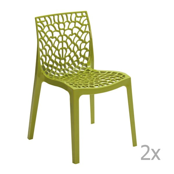 Zestaw 2 zielonych krzeseł Castagnetti Apollonia