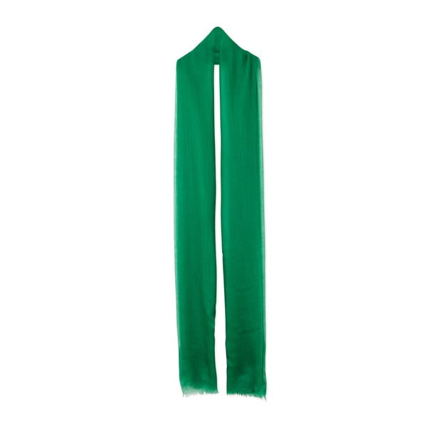 Zielony cienki szal kaszmirowy Bel cashmere Mila, 240x110 cm