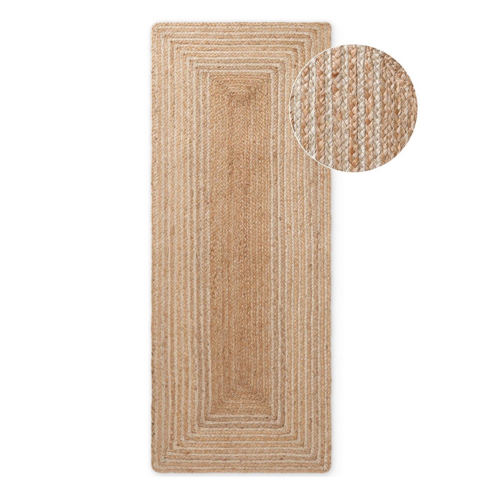 Chodnik z juty dwustronny/tkany ręcznie w naturalnym kolorze/w jasnym naturalnym kolorze 80x300 cm Juno – Hanse Home