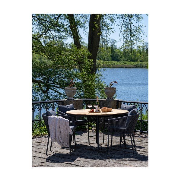 Ciemnoszare metalowe krzesła zestaw 2 szt. Salerno – House Nordic-image-2