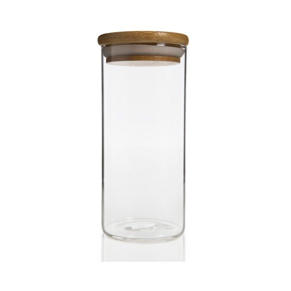 Szklany pojemnik z wieczkiem bambusowym Bambum Bolla, 450 ml