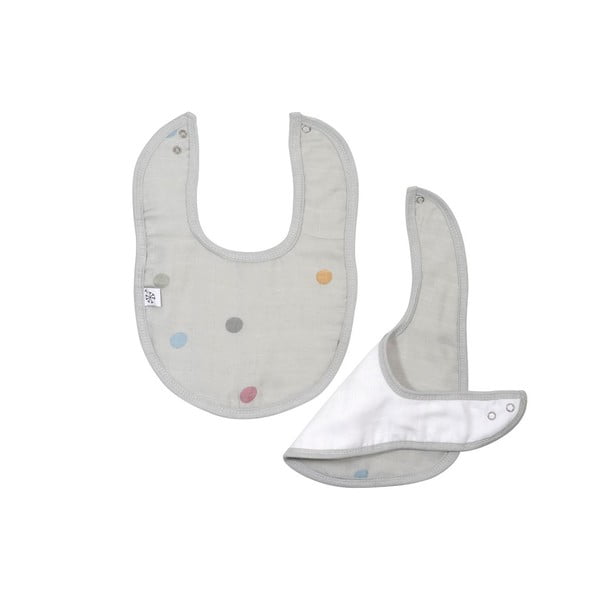 Szary muślinowy śliniak Kindsgut Dots-image-2