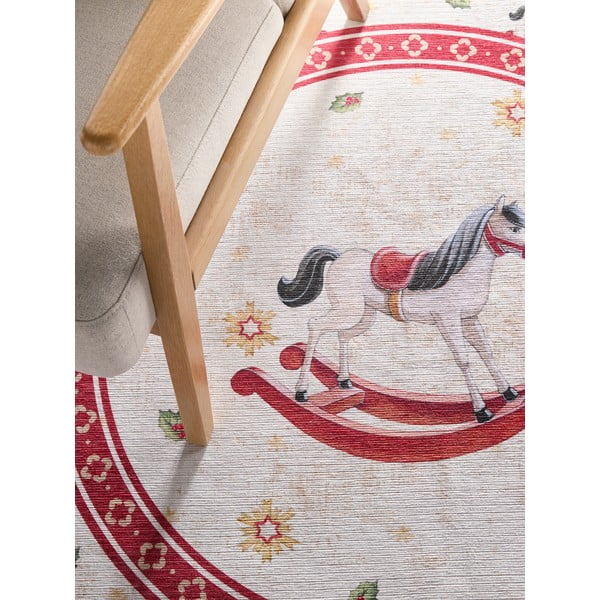 Czerwony okrągły dywan ze świątecznym motywem ø 160 cm Toy's Delight Rocking Horse – Villeroy&Boch-image-2
