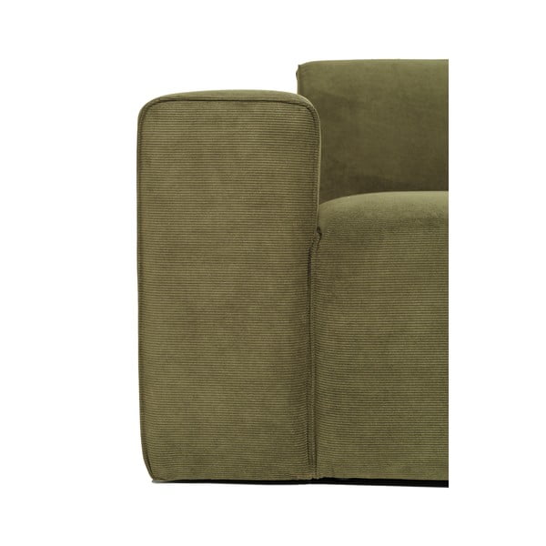 Zielona sztruksowa sofa modułowa w kształcie litery "U" Scandic Sting, prawostronna-image-3
