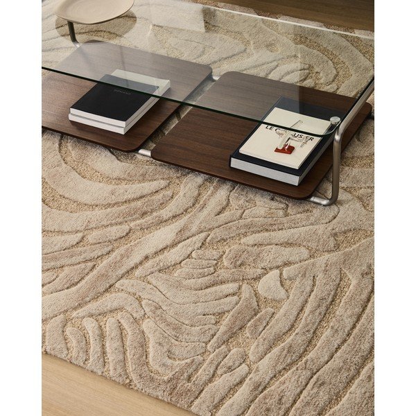 Beżowy dywan z mieszanki wełny tkany ręcznie 200x300 cm Tribet – Kave Home-image-1