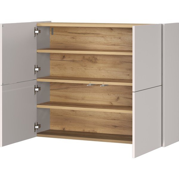 Kremowa szafka z matowym wykończeniem wisząca 97x79x27 cm Binetto – Germania-image-4