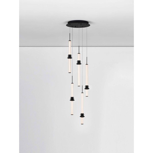 Lampa wisząca LED ceramiczna ze ściemniaczem w kolorze matowej czerni z kloszem ze szkła akrylowego ø 35 cm Stalactite – Nova Luce-image-3