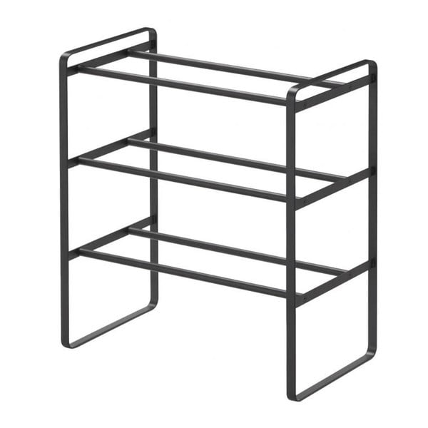 Czarny regulowany 3-poziomowy regał na buty YAMAZAKI Maebashi-image-1