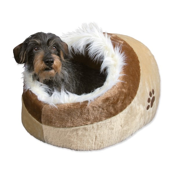 Beżowa pluszowa budka dla kotów 35x26 cm Trixie Minou – Plaček Pet Products-image-2