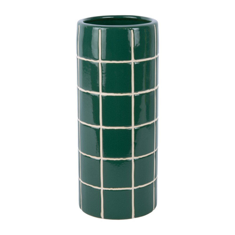 Ciemnozielony ceramiczny wazon (wysokość 30 cm) Retro Tiles – PT LIVING