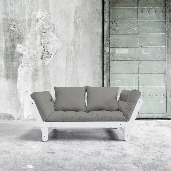 Sofa rozkładana Beat White/Granite Grey