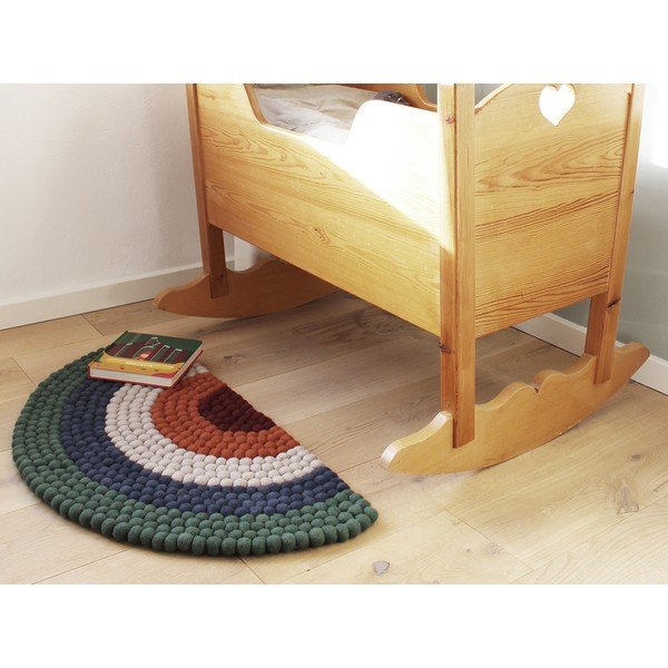 Dziecięcy wełniany dywan kulkowy Wooldot Ball Rugs Rainbow Green-image-4