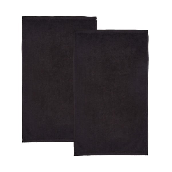 Czarne bawełniane ręczniki kąpielowe szybkoschnące/frotte zestaw 2 szt. 90x140 cm Quick Dry – Catherine Lansfield