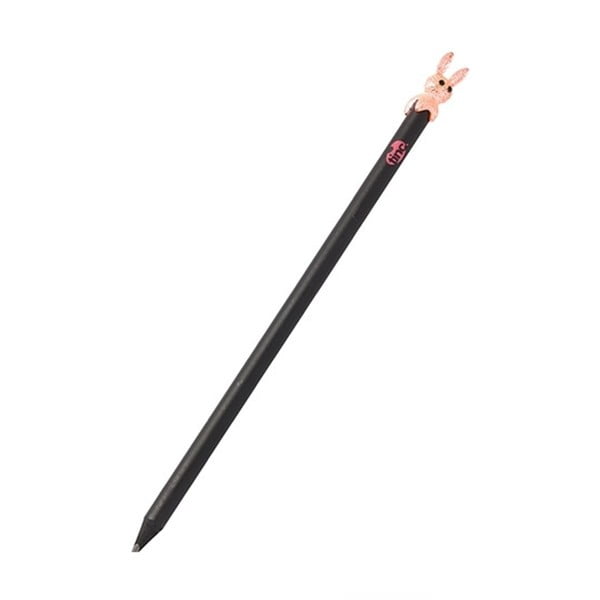 Czarny ołówek z dekoracją w kształcie zajączka TINC