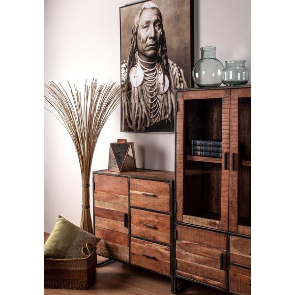 Komoda z litego drewna akacjowego w naturalnym kolorze 90x90x40 cm Elmer – Bizzotto-image-1