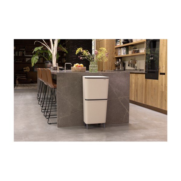 Jasnoszary plastikowy kosz na śmieci 20+25 l do segregacji odpadów SortUp Recycle Hi – Brabantia-image-1