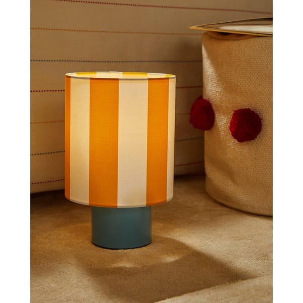 Żółto-niebieska lampa stołowa z tekstylnym kloszem (wysokość 25 cm) Ciral – Kave Home-image-1